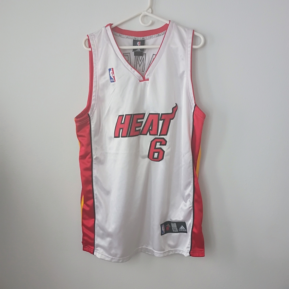 Adidas Miami Heat Basketball Jersey - White and Red